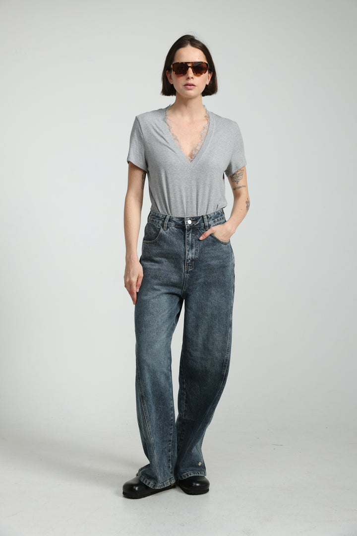 Mystery Light Grey Rib T-Shirt