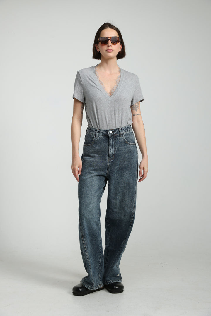 Mystery Light Grey Rib T-Shirt