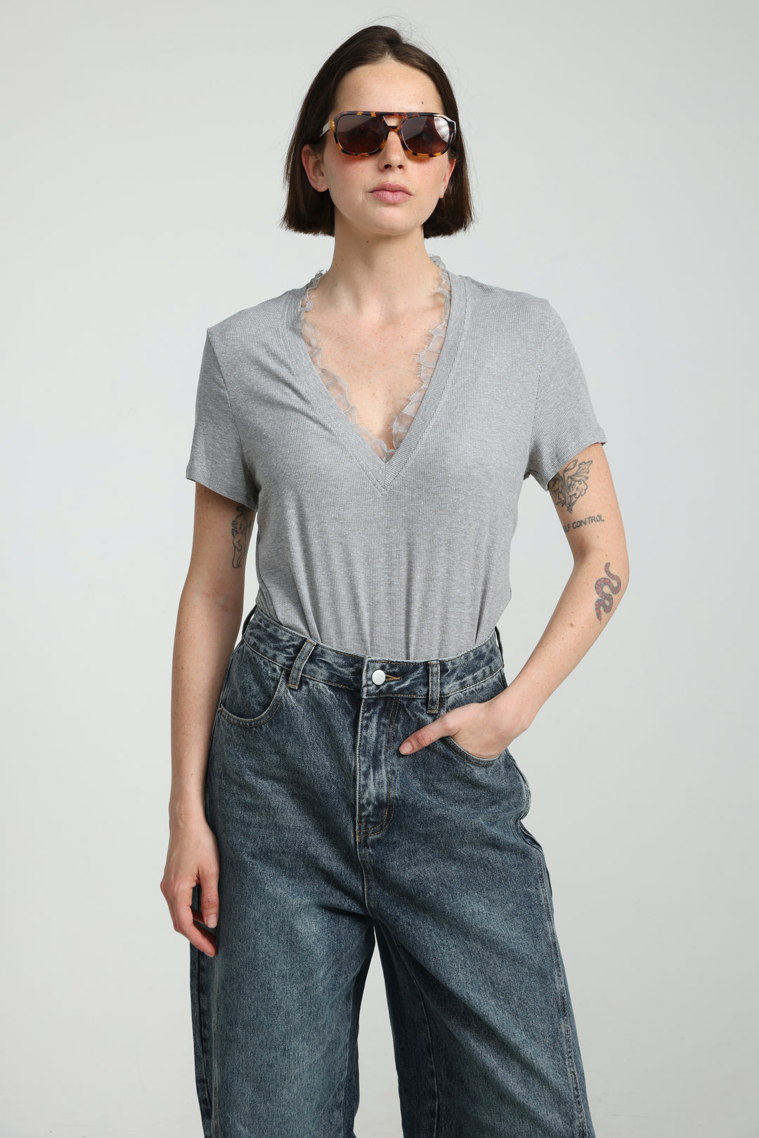 Mystery Light Grey Rib T-Shirt