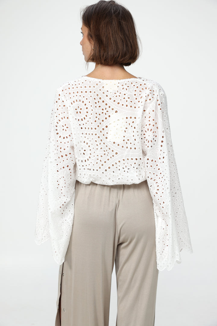 Eyelet White Blouse