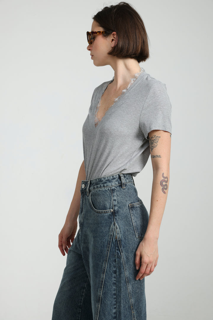 Mystery Light Grey Rib T-Shirt