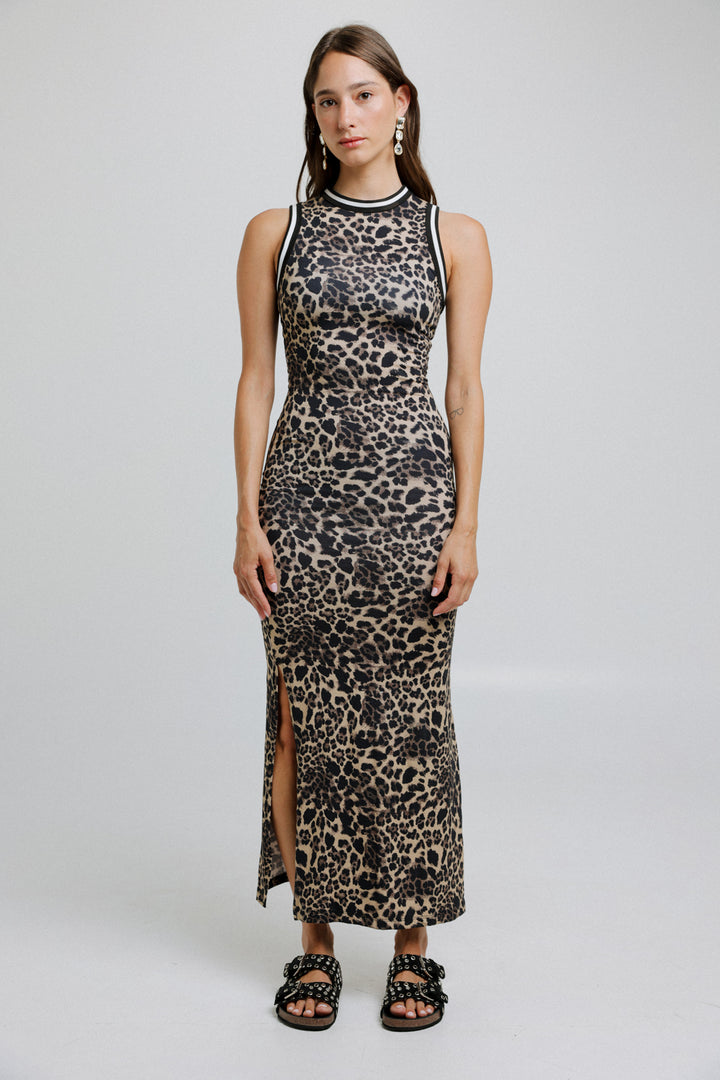 שמלה מנומרת Taken Leopard Dress מידות XS-XL 