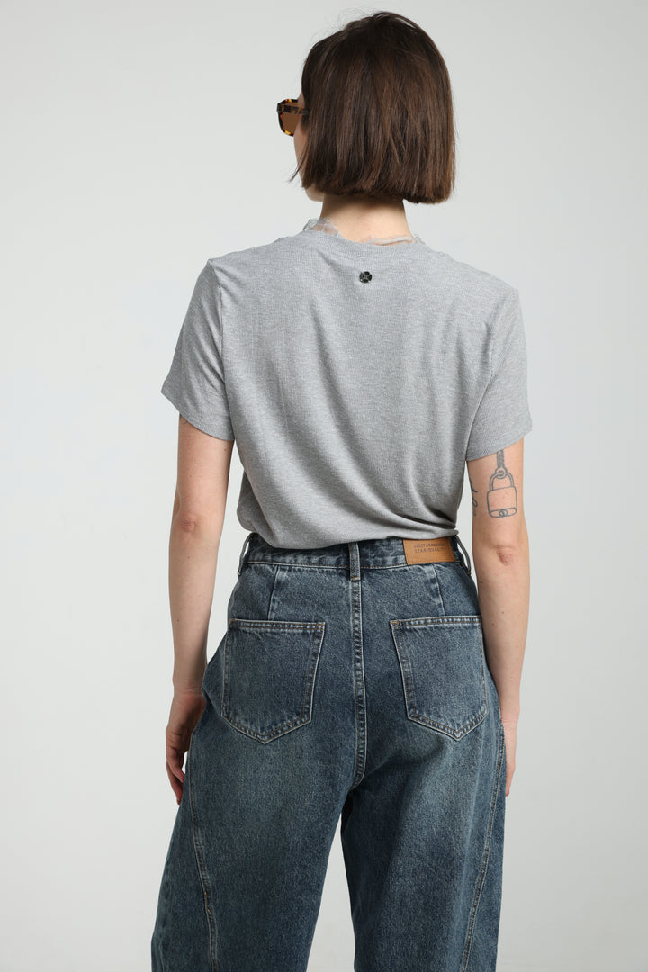 Mystery Light Grey Rib T-Shirt