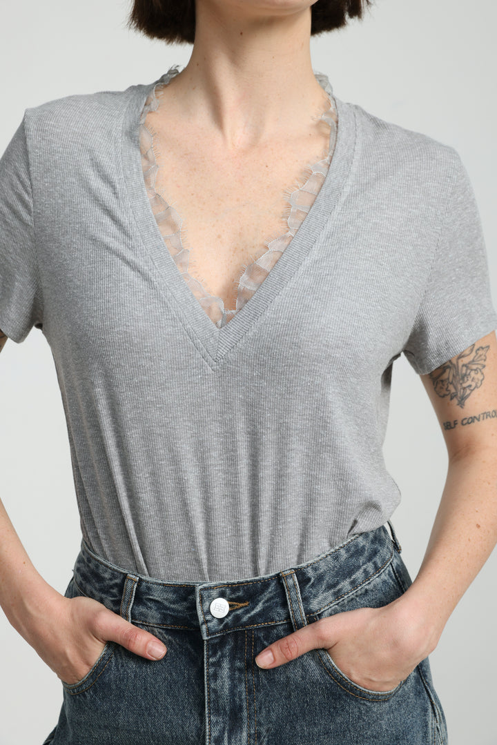 Mystery Light Grey Rib T-Shirt