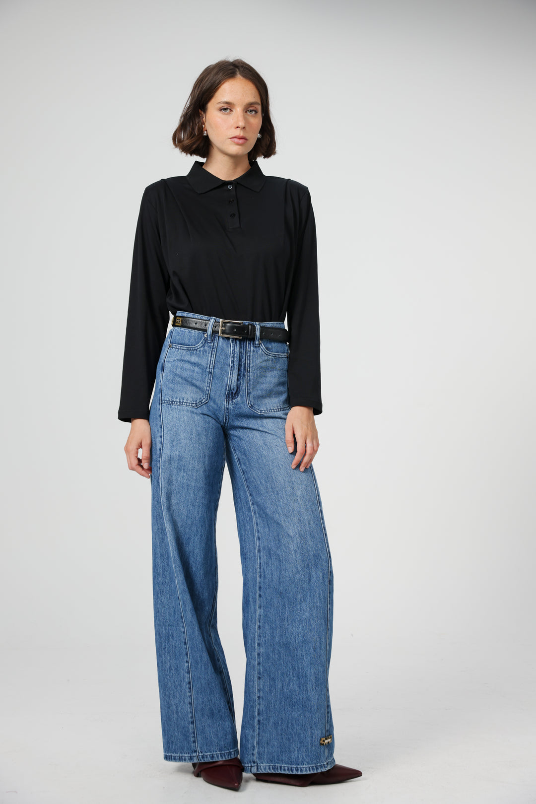 EE Black Leather Belt