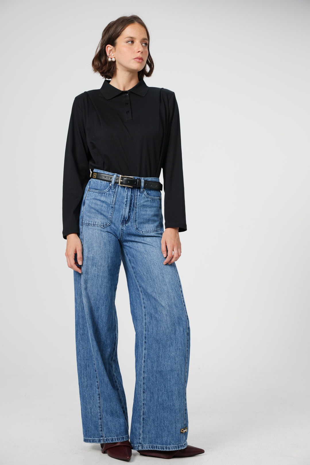 EE Black Leather Belt