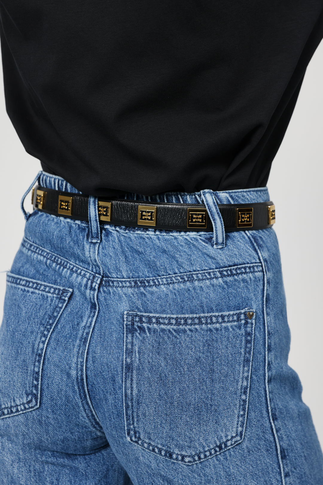 EE Black Leather Belt