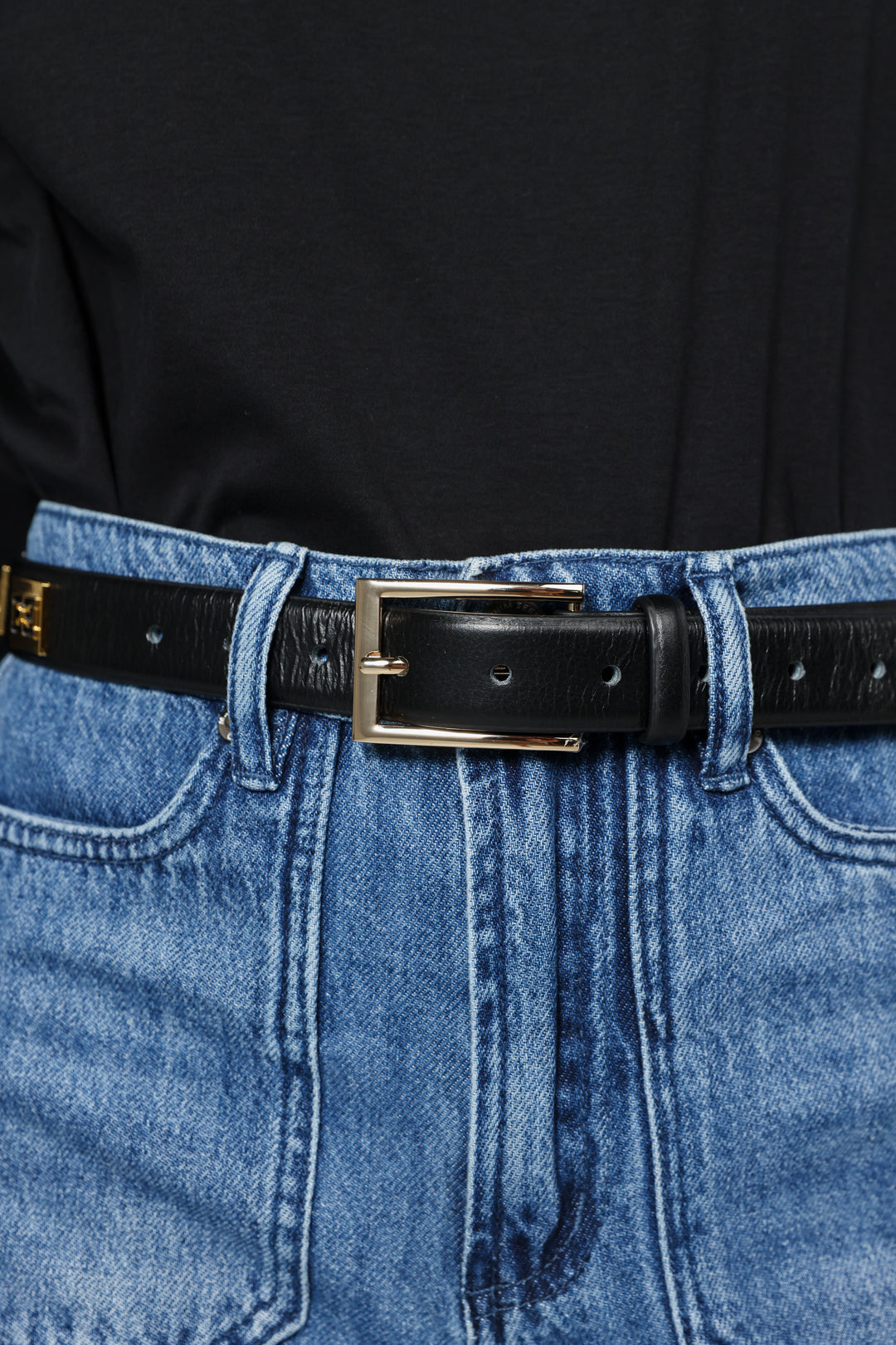 EE Black Leather Belt