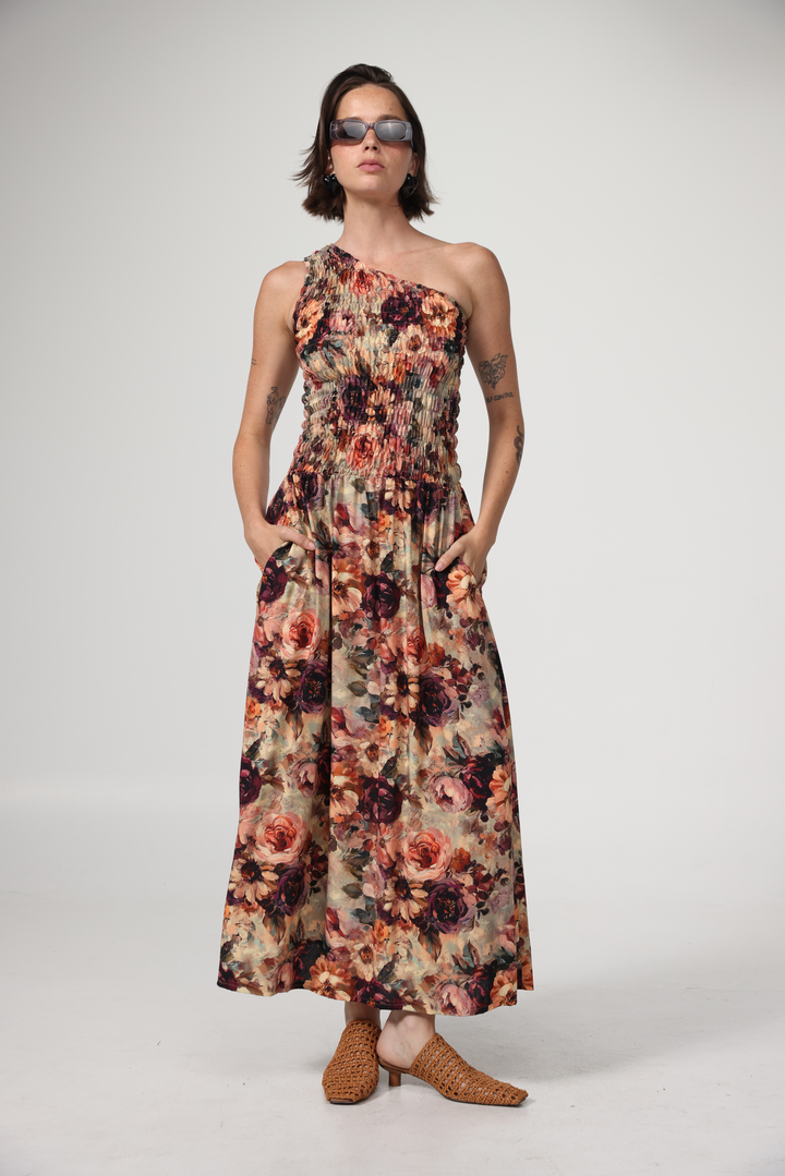 Wonder Floral One Shoulder Dress