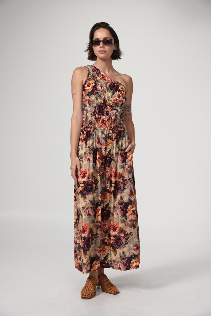 Wonder Floral One Shoulder Dress