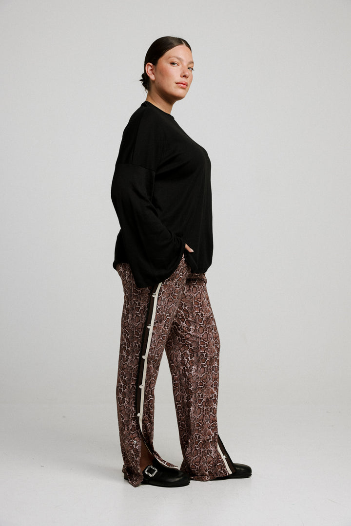 Popper Leopard Striped Joggers