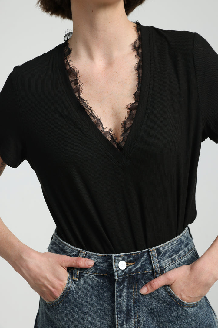 Mystery Black Rib T-Shirt