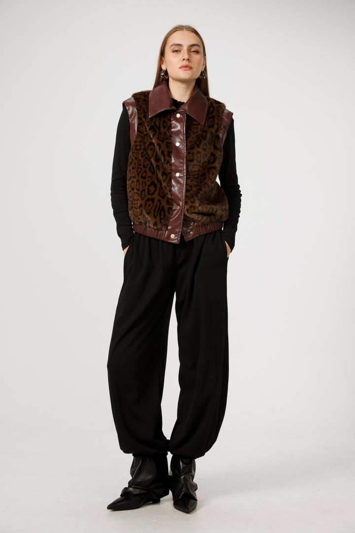 ווסט מנומר סיסטארז Fluffy Leopard Vest 