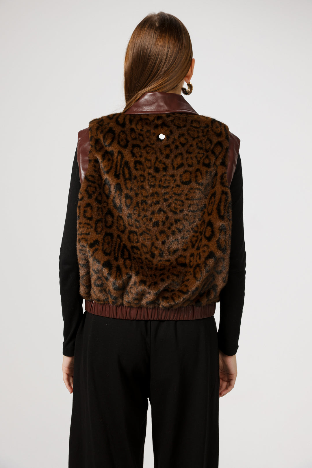ווסט מנומר גב Fluffy Leopard Vest 