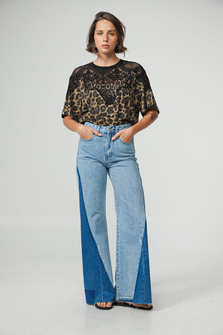 Lion Leopard Lace T-Shirt