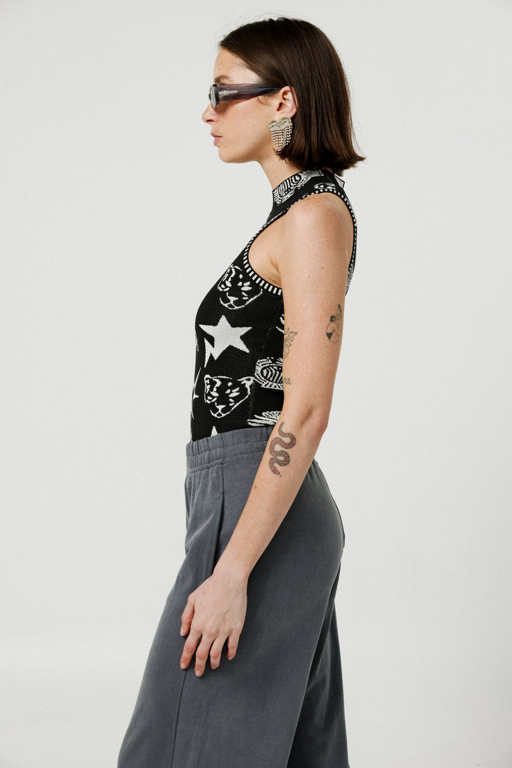 Flies Black Knitted Bodysuit