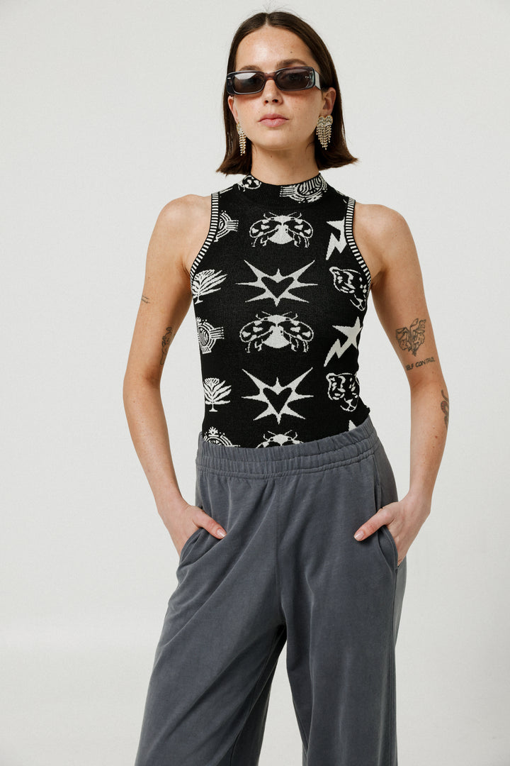 Flies Black Knitted Bodysuit