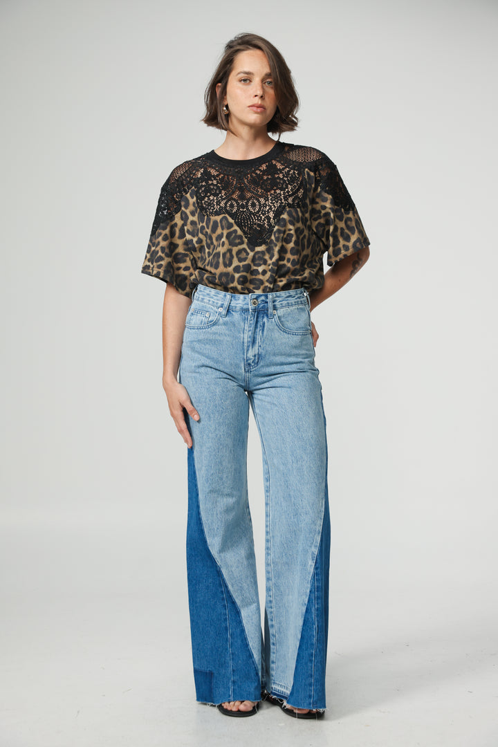 Lion Leopard Lace T-Shirt