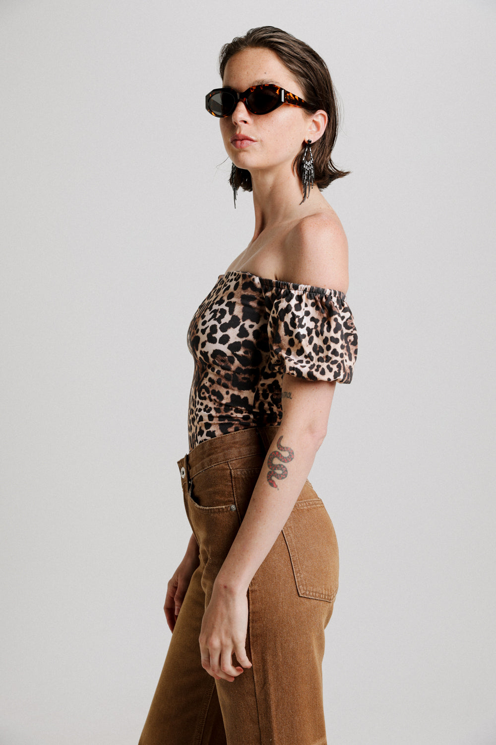 Sweeter Leopard Off Shoulder Top