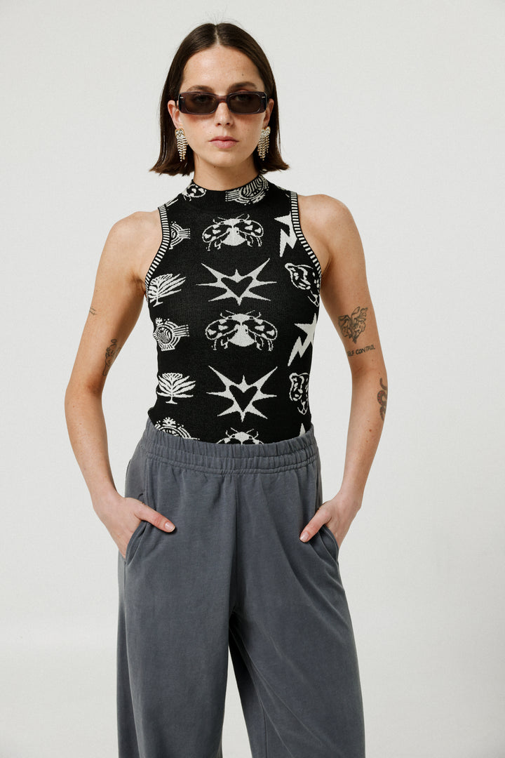 Flies Black Knitted Bodysuit