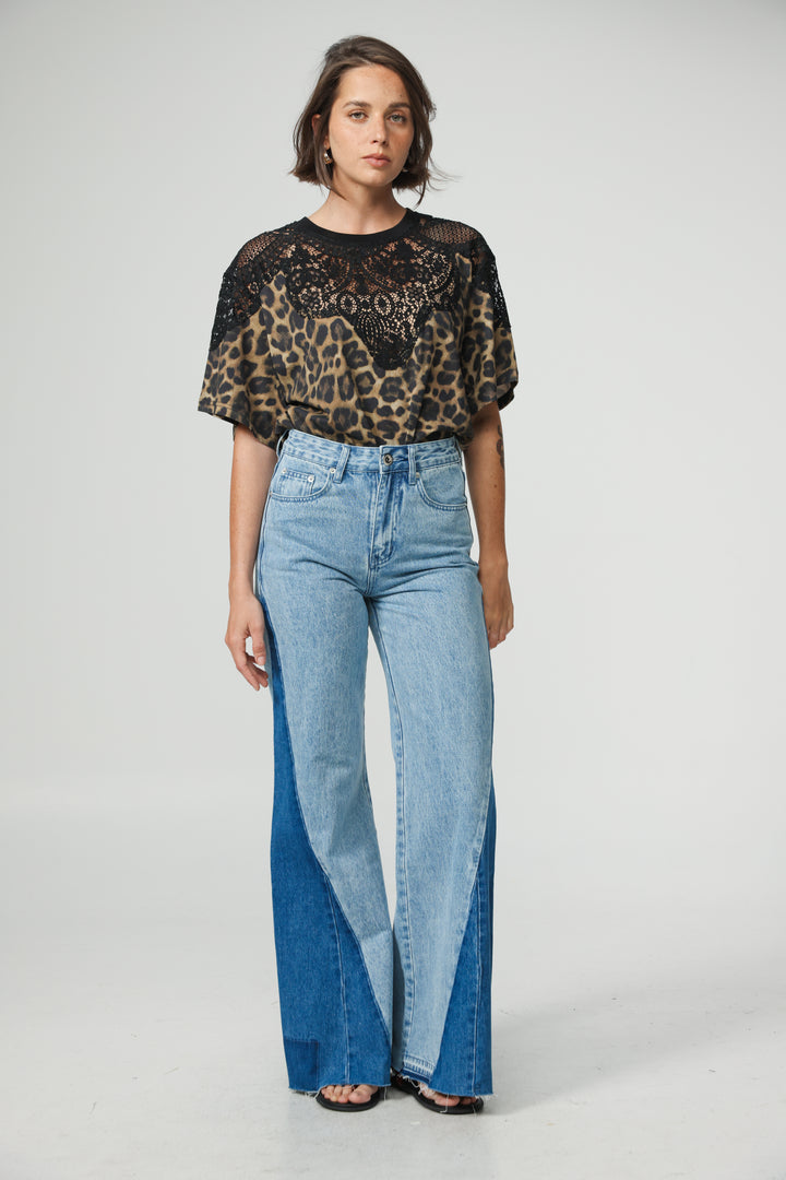 Lion Leopard Lace T-Shirt