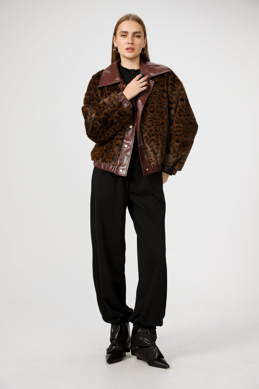 מעיל מנומר מידה XS Fluffy Leopard Coat