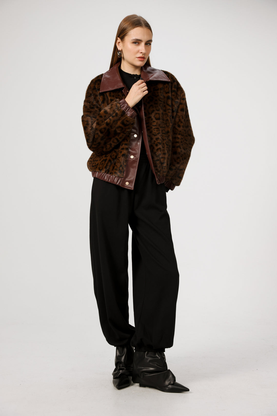 מעיל מנומר סיסטארז Fluffy Leopard Coat