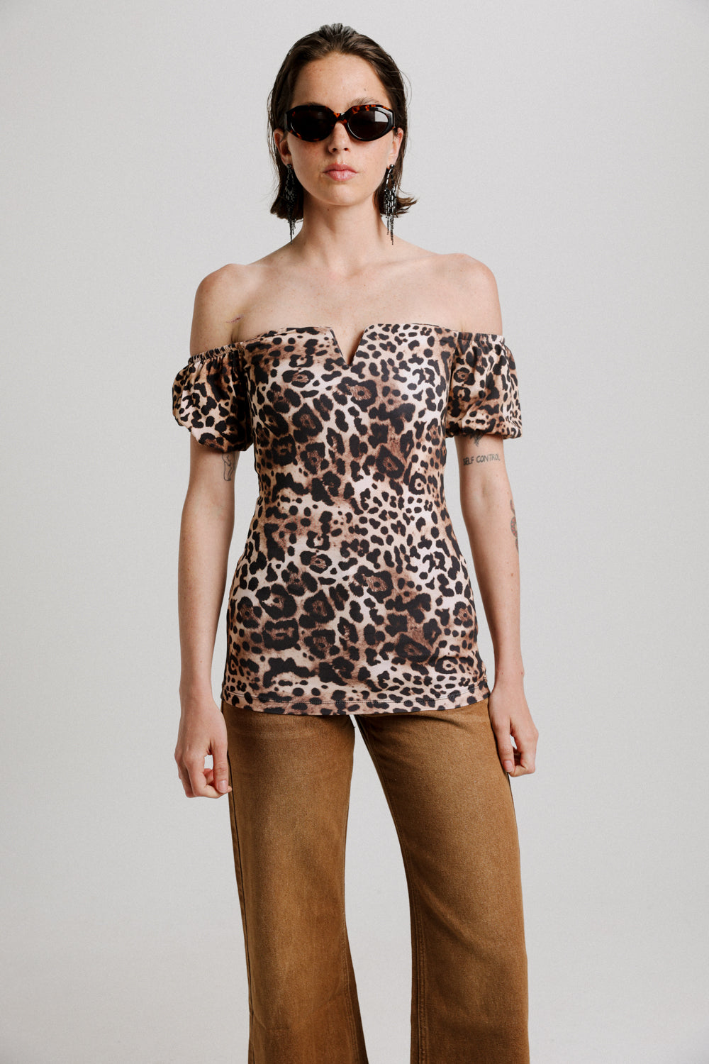 Sweeter Leopard Off Shoulder Top