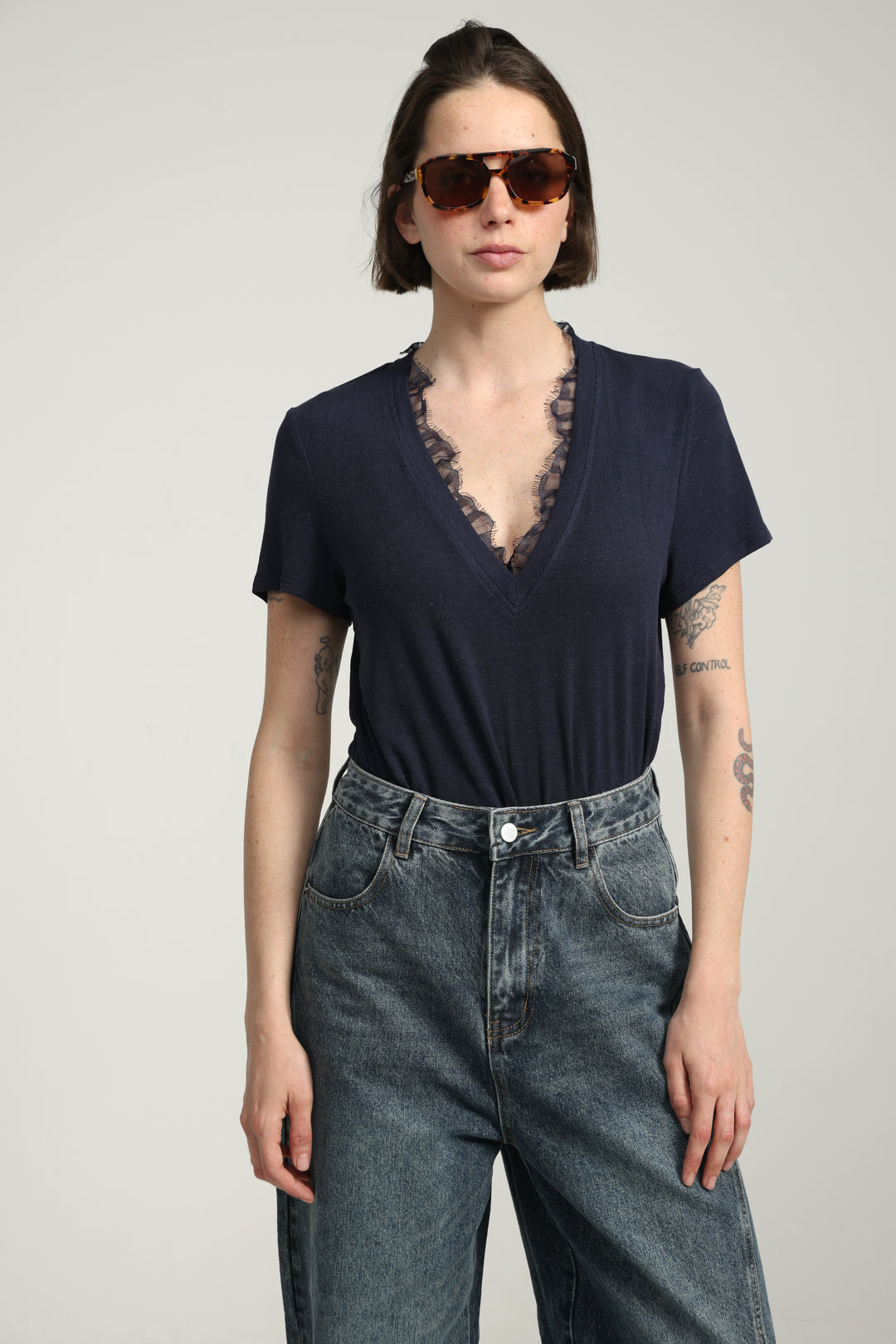 Mystery Navy Rib T-Shirt