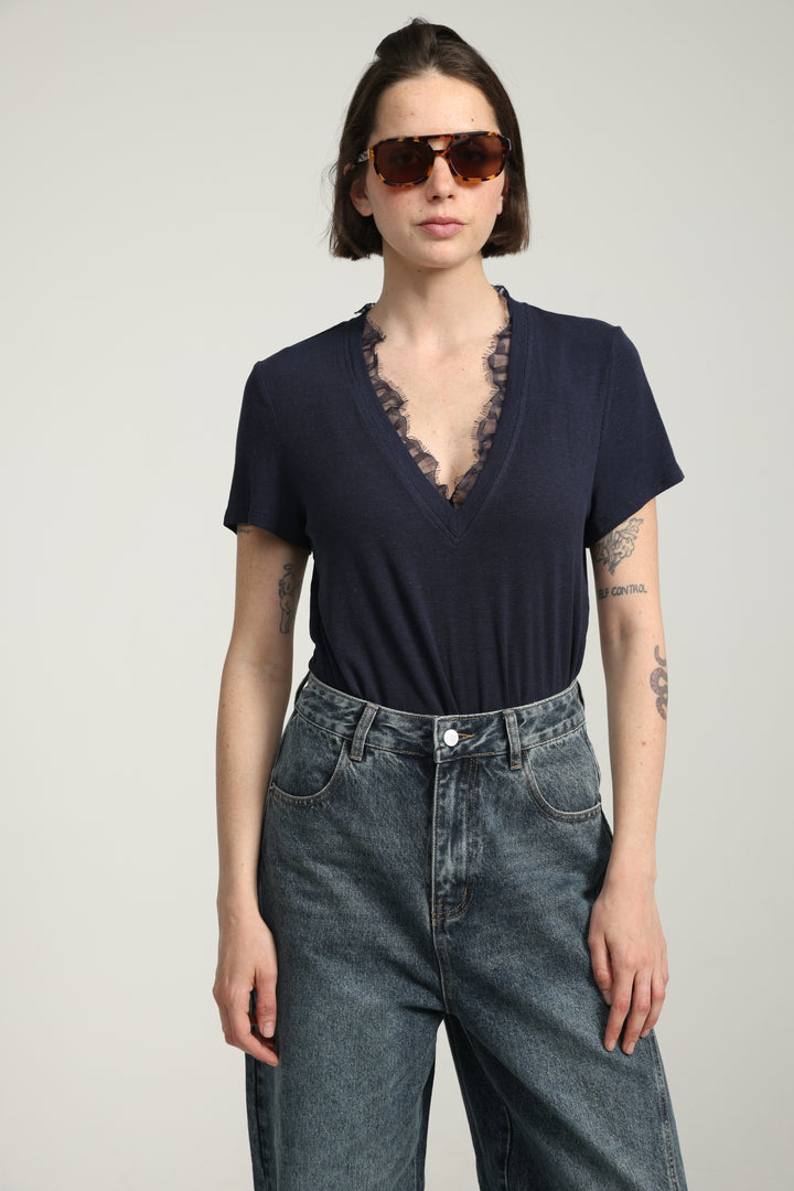 Mystery Navy Rib T-Shirt
