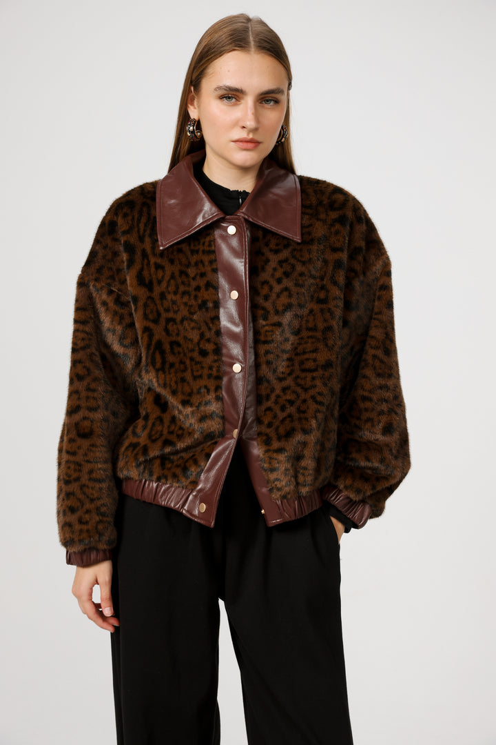 Fluffy Leopard Coat מעיל מנומר רך