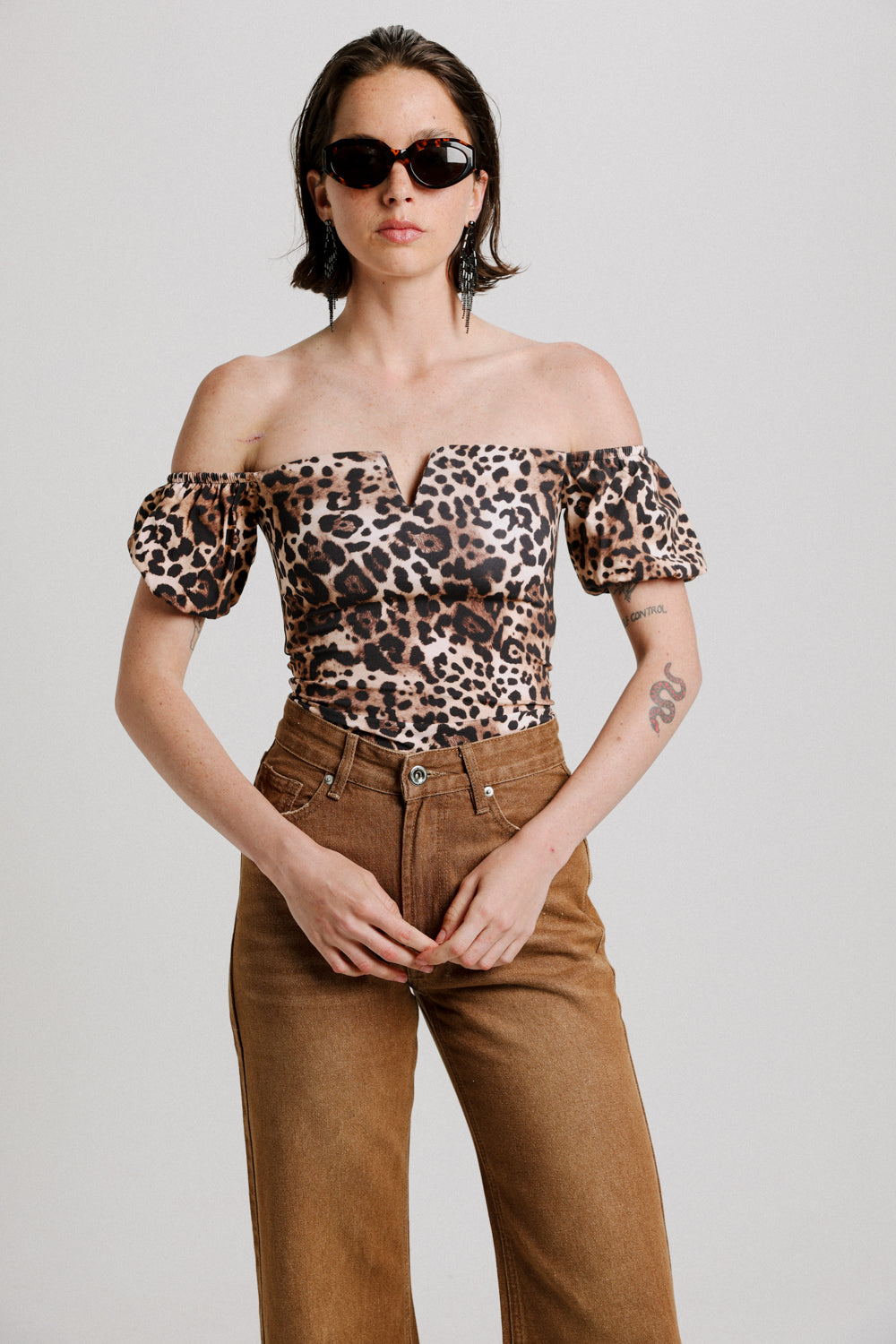 Sweeter Leopard Off Shoulder Top