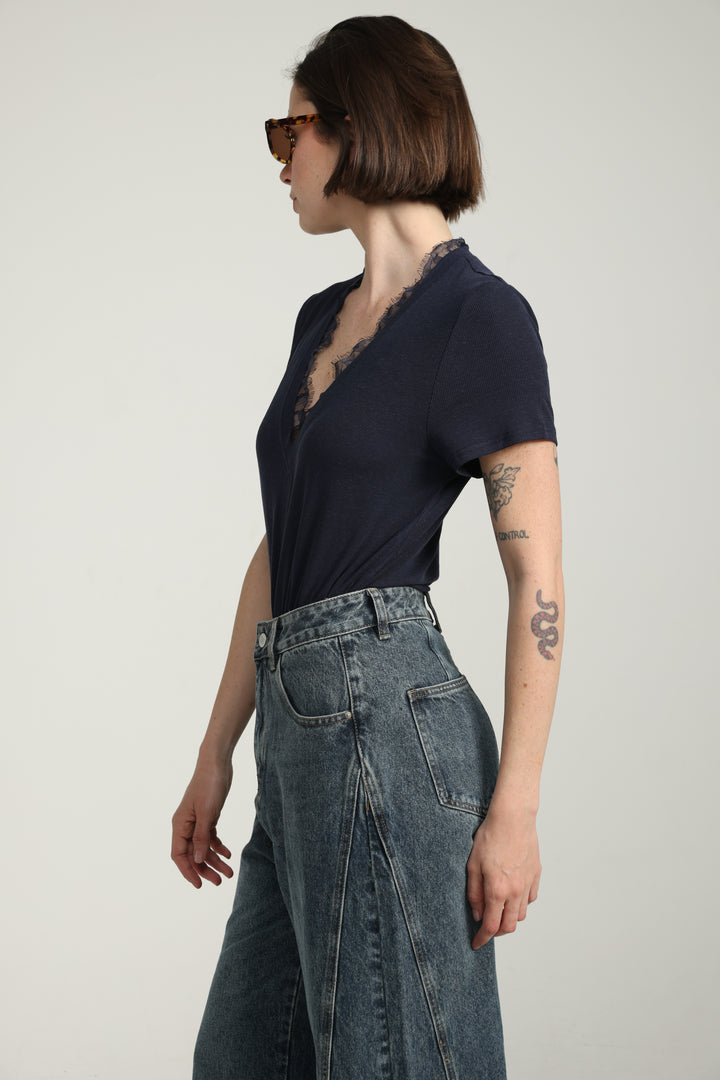 Mystery Navy Rib T-Shirt