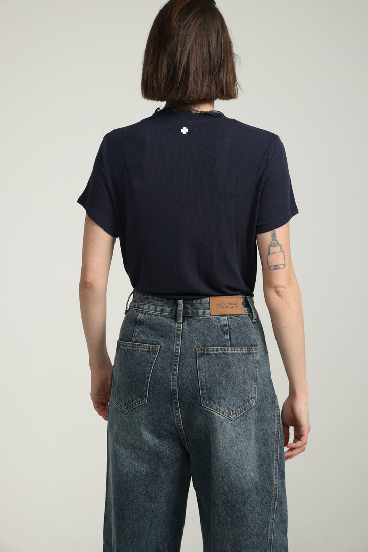 Mystery Navy Rib T-Shirt