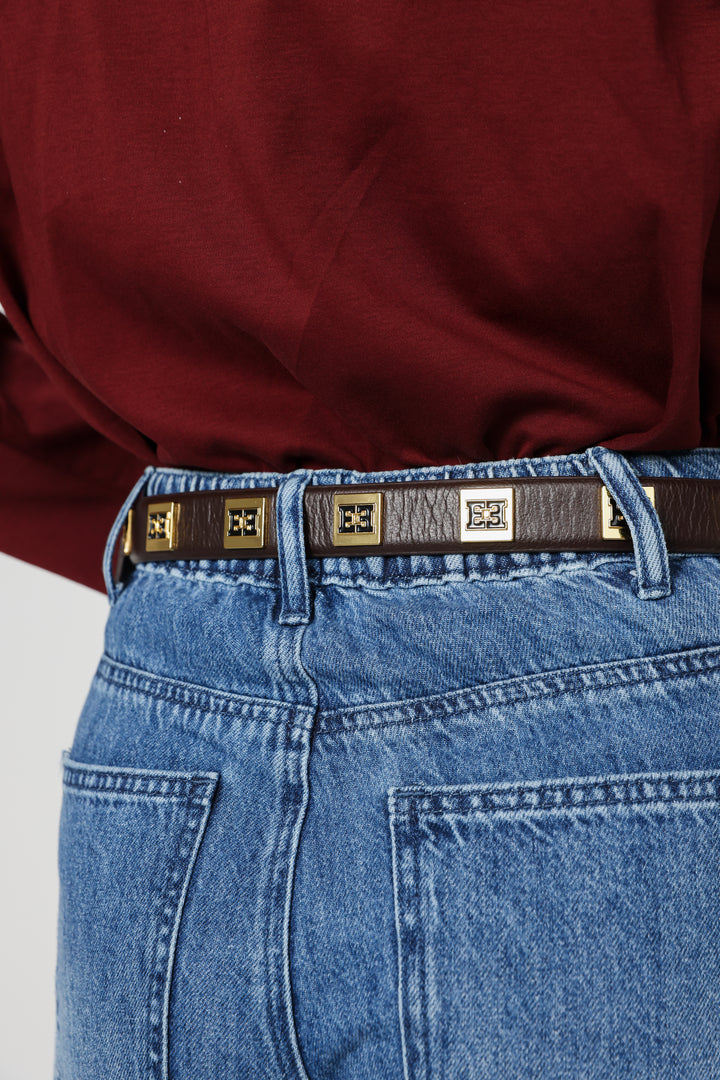 EE Brown Leather Belt