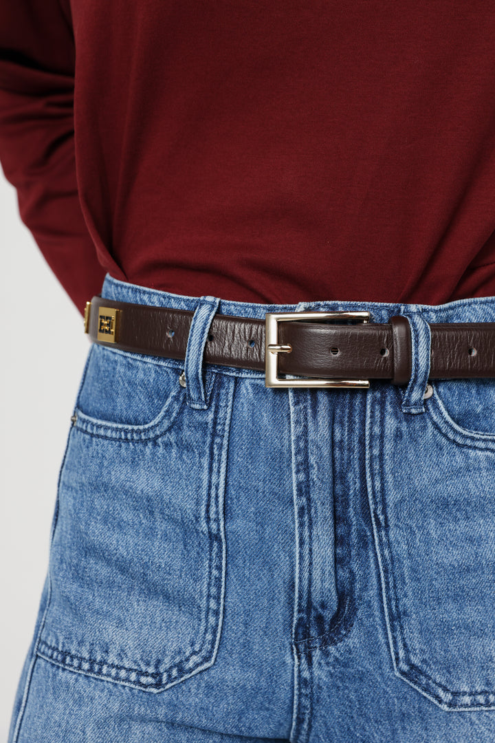 EE Brown Leather Belt