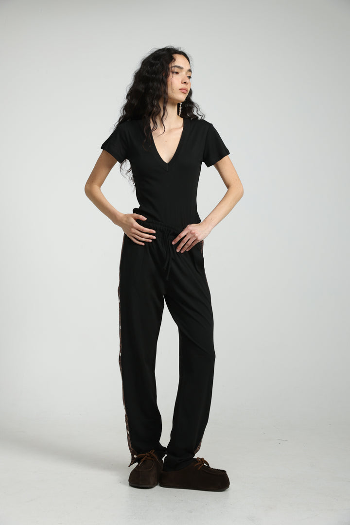 Popper Black/Leopard Joggers