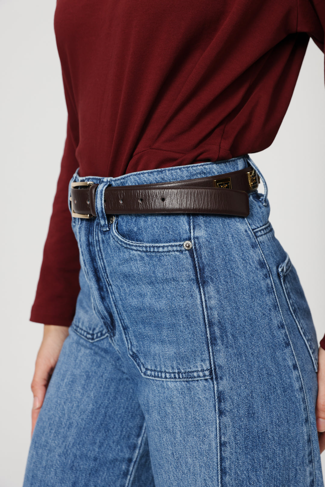 EE Brown Leather Belt