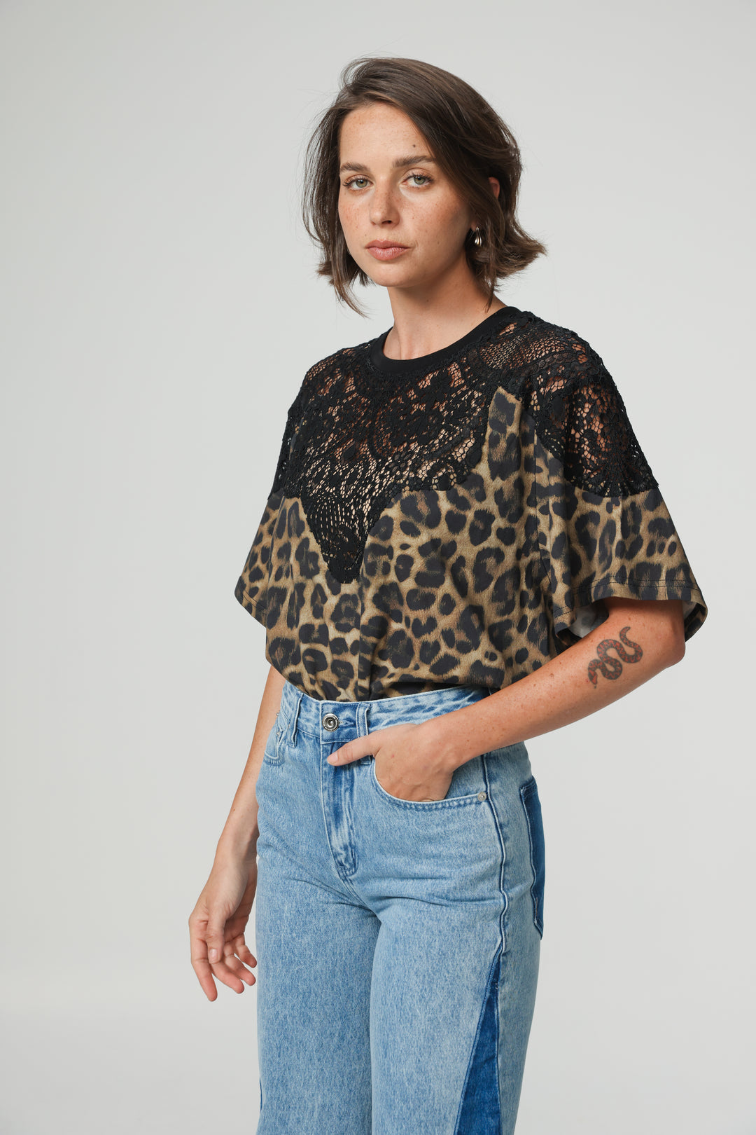 Lion Leopard Lace T-Shirt