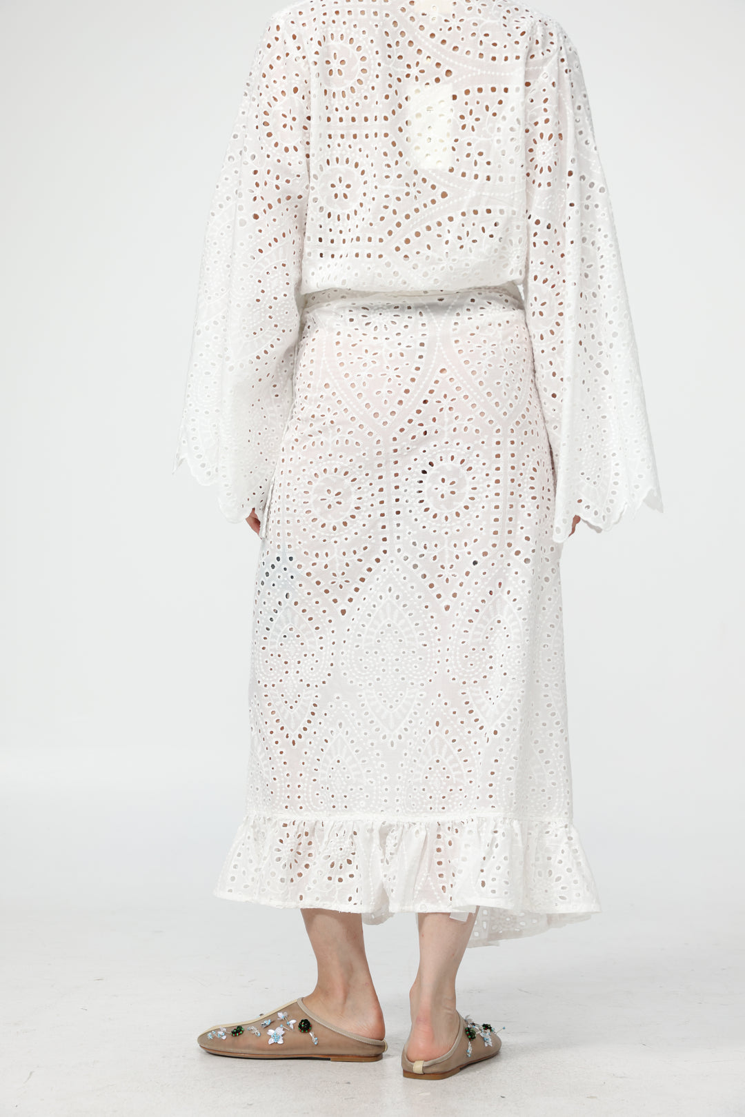 Eyelet White Wrap Skirt