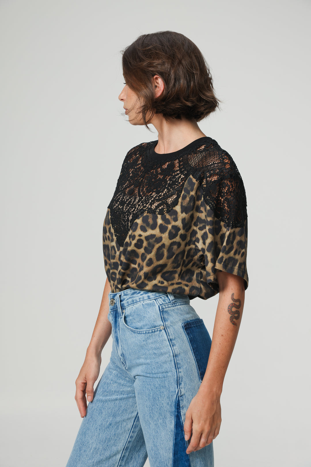 Lion Leopard Lace T-Shirt
