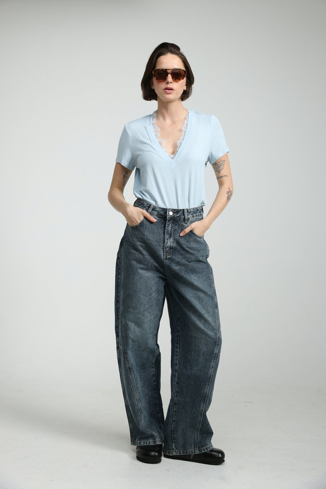 Mystery Light Blue Rib T-Shirt
