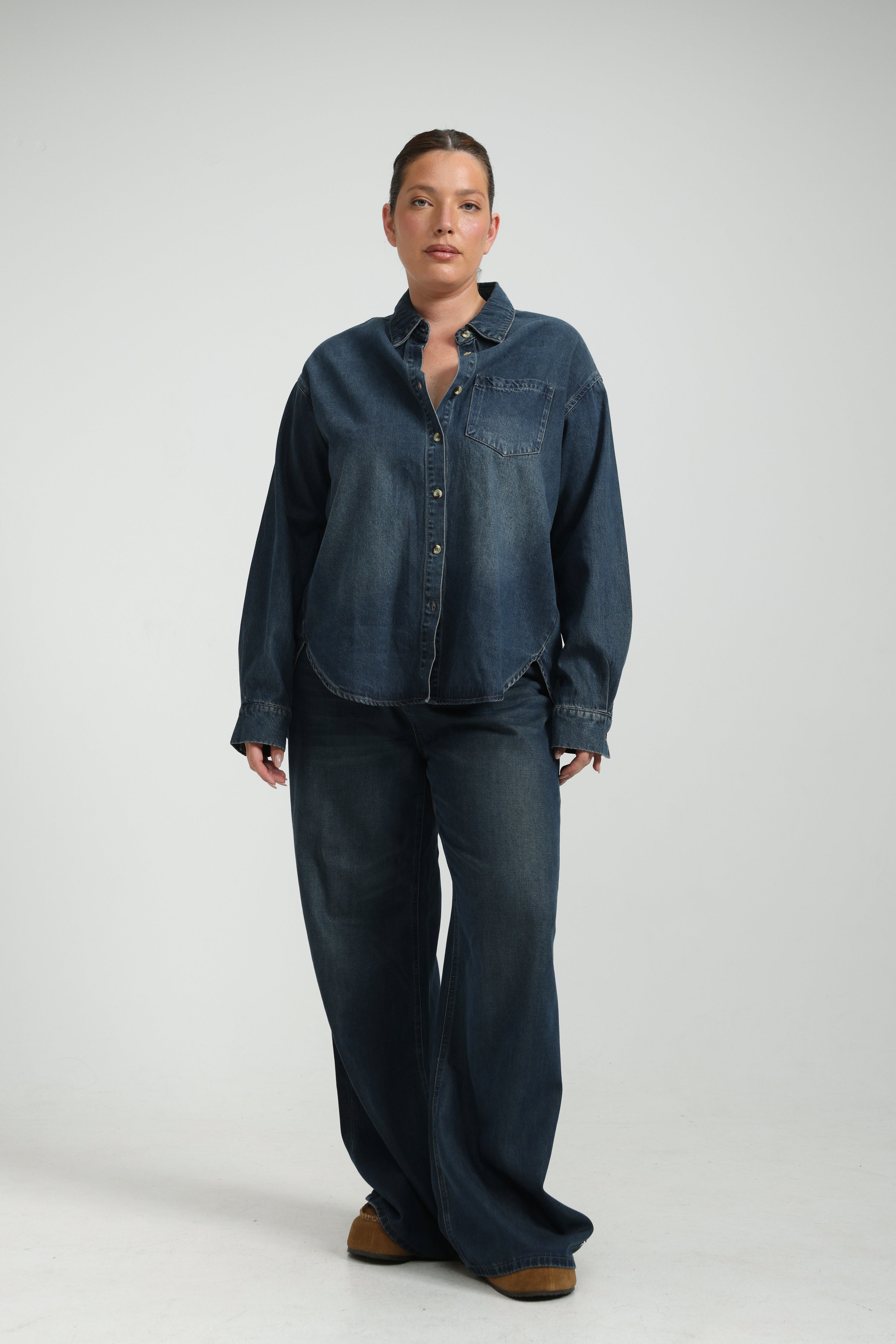 Honey Dark Blue Denim Shirt – SEESTARZ