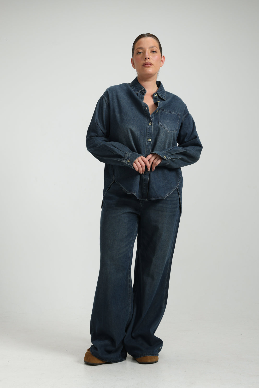 Honey Dark Blue Panel Denim