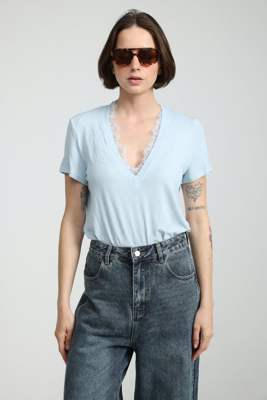Mystery Light Blue Rib T-Shirt