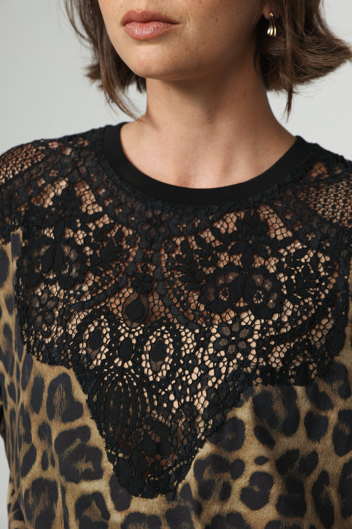 Lion Leopard Lace T-Shirt