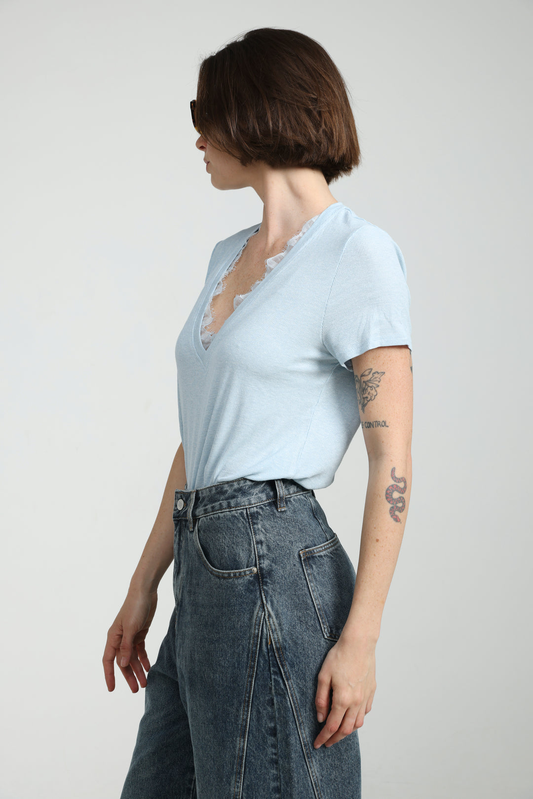 Mystery Light Blue Rib T-Shirt