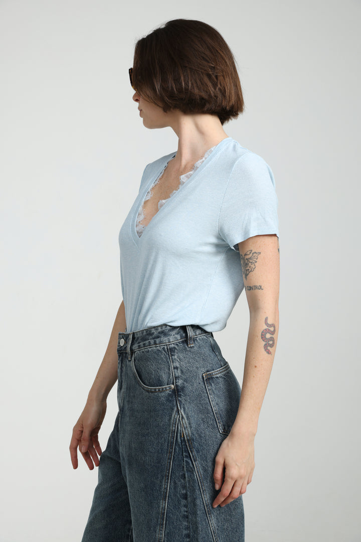 Mystery Light Blue Rib T-Shirt