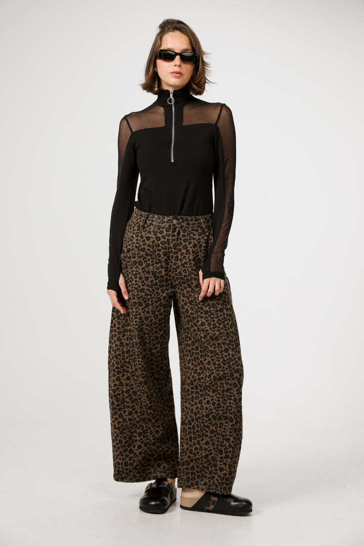 מכנסי ג'ינס מנומר Star 123 Leopard Denim