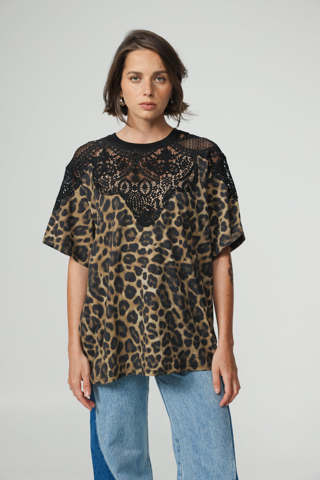 Lion Leopard Lace T-Shirt